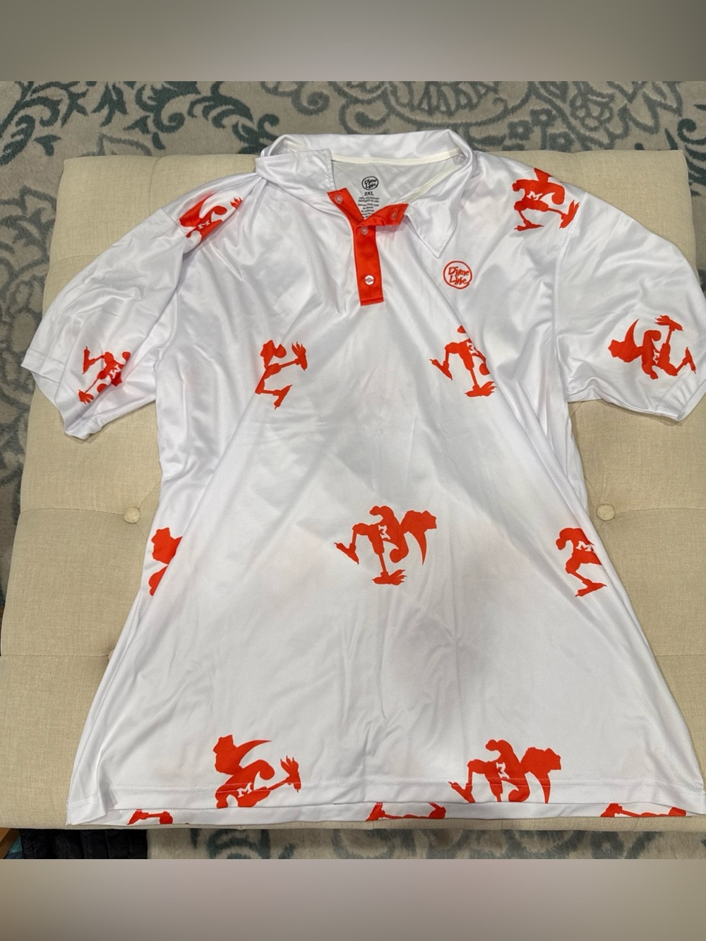 White & Orange Polo Shirt Miami Hurricanes